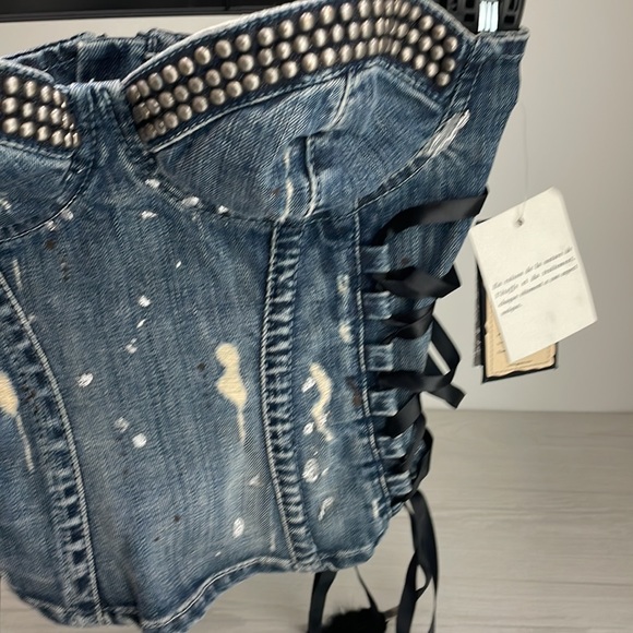Limited Edition Guess jean distressed strapless top - Picture 5 of 8